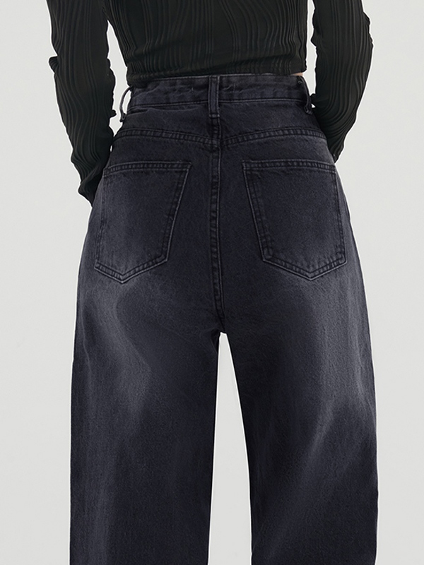 Dunkel verwaschene Vintage Baggy Boyfriendjeans-3