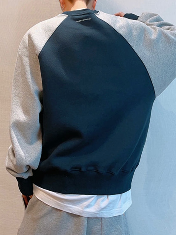 Herren-Pullover-Sweatshirt mit Raglan-Buchstaben-Print-2