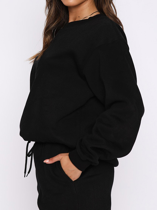 Einfarbiges Baggy-Sweatshirt zum Überziehen-2