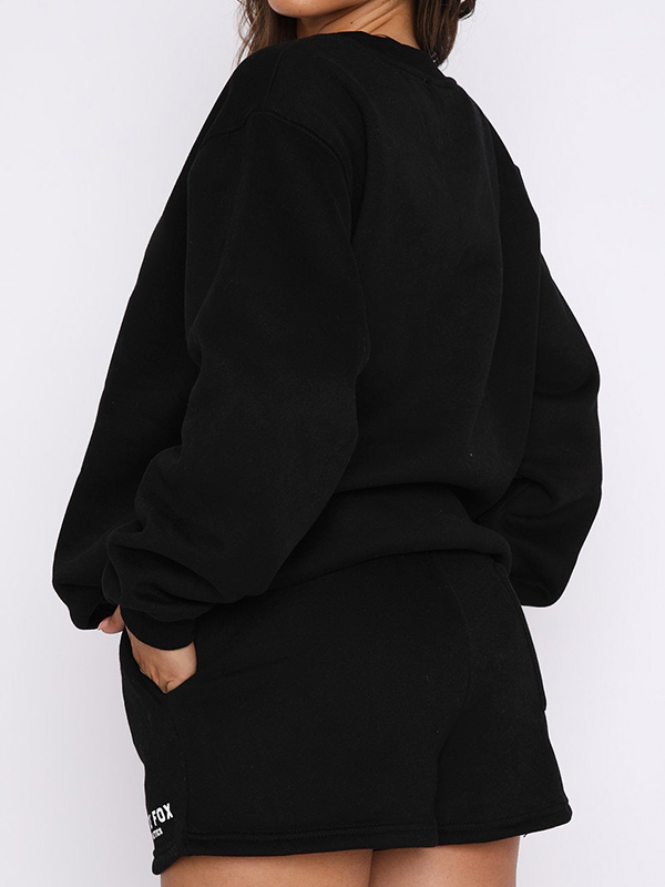 Einfarbiges Baggy-Sweatshirt zum Überziehen-1